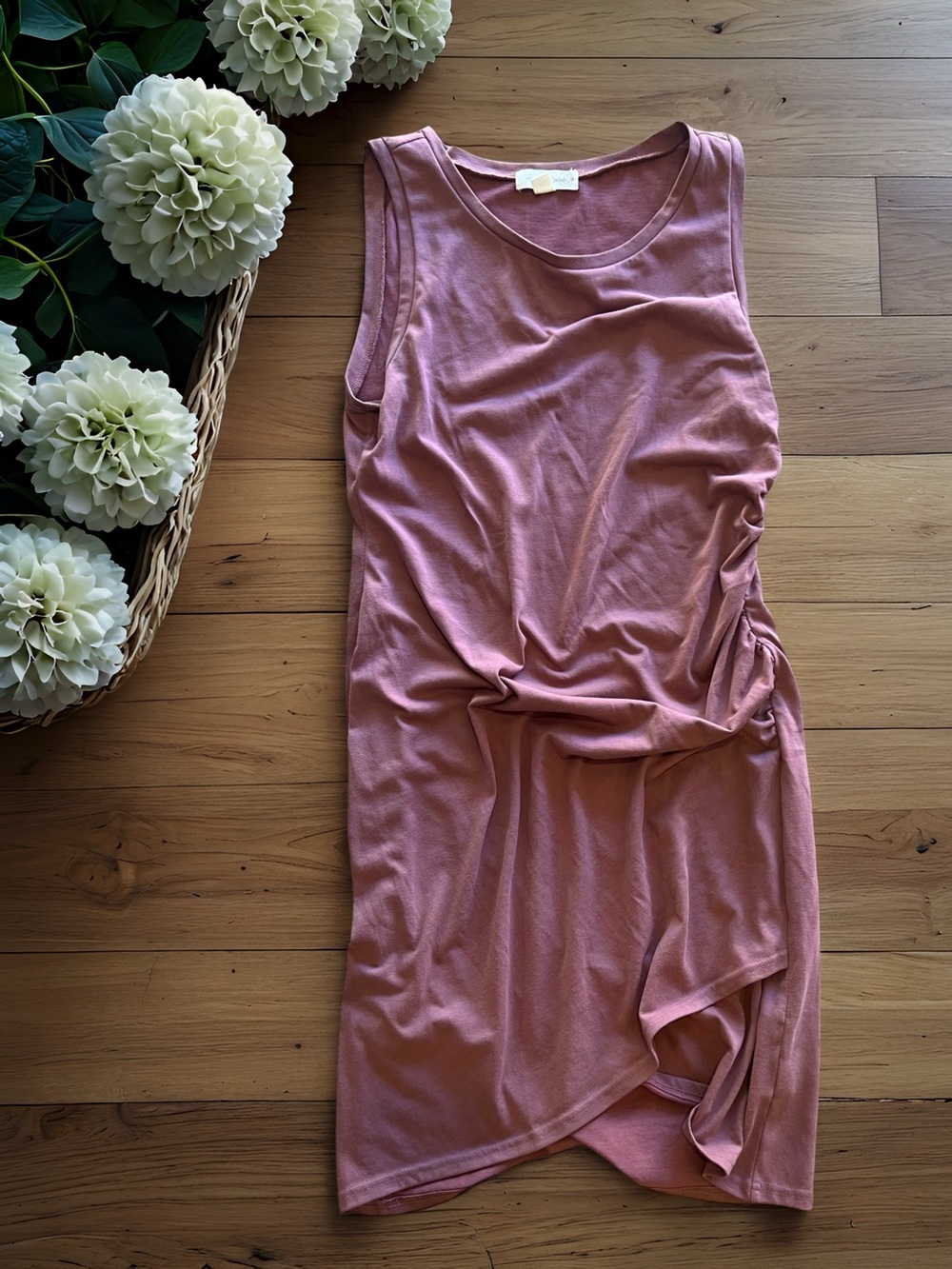 Treasure & Bond Dusty Rose Sleeveless Tank Dress